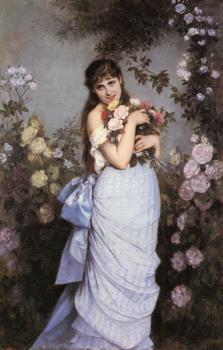 奧古斯特 托爾穆奇 A Young Woman in a Rose Garden